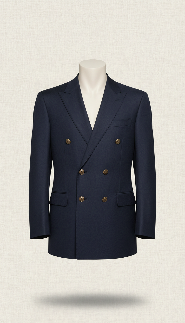 Blazer azul marino cruzado