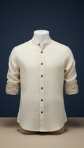 Camisa de lino marfil clásica